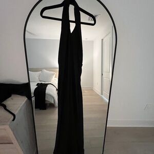Show Me Your Mumu - Jasmine Halter Maxi Dress Black Luxe Satin